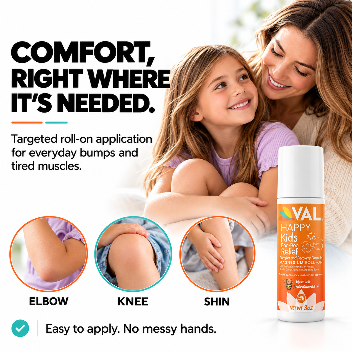 Boo Boo Relief Magnesium Roll-On for Kids – Zechstein® Magnesium with Arnica & Chamomile | 3 oz