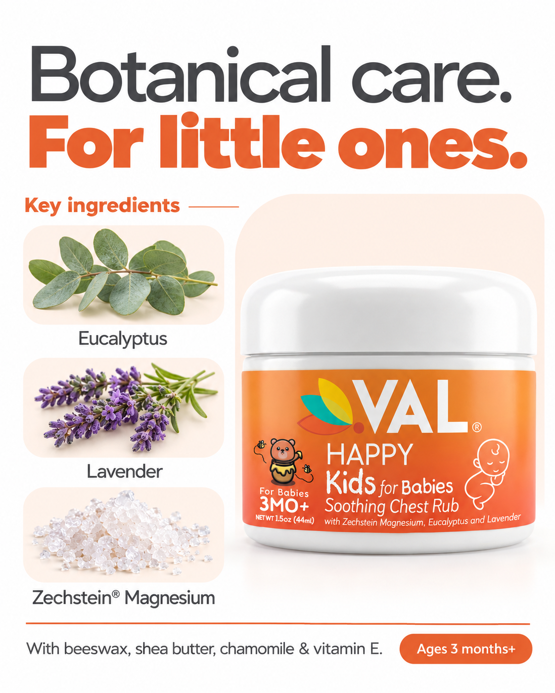Soothing Chest Rub for Babies +3 months – Gentle Eucalyptus & Lavender Balm |1.5 oz