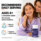 Peaceful Sleep & Bedtime Calm Sugar-Free Chewable – Magnesium + Melatonin, Vitamin B6 & C | 60 Tablets | Blueberry Yogurt