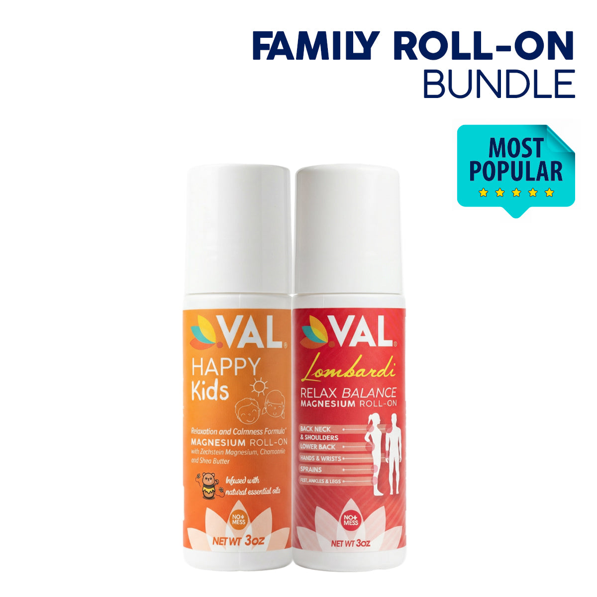 Family Roll-On Pack – Relaxation & Sleep Support for Kids and Adults | VAL Natural