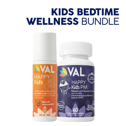 Kids Bedtime Wellness – Melatonin Chews & Magnesium Roll-On | VAL Happy Kids