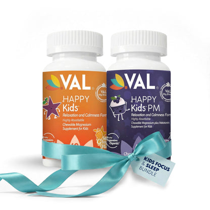 Dual Action | Focus + Sleep Support - Magnesium Day & Night Chewables for Kids | VAL Happy Kids
