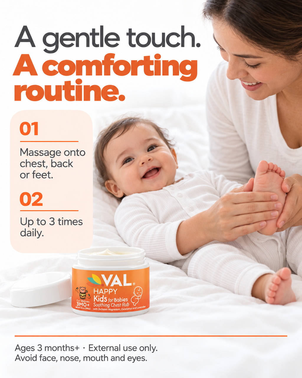 Soothing Chest Rub for Babies +3 months – Gentle Eucalyptus & Lavender Balm |1.5 oz