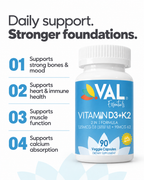 Vitamin D3 + K2 – Immune, Bone & Cardiovascular Support | 90 Capsules
