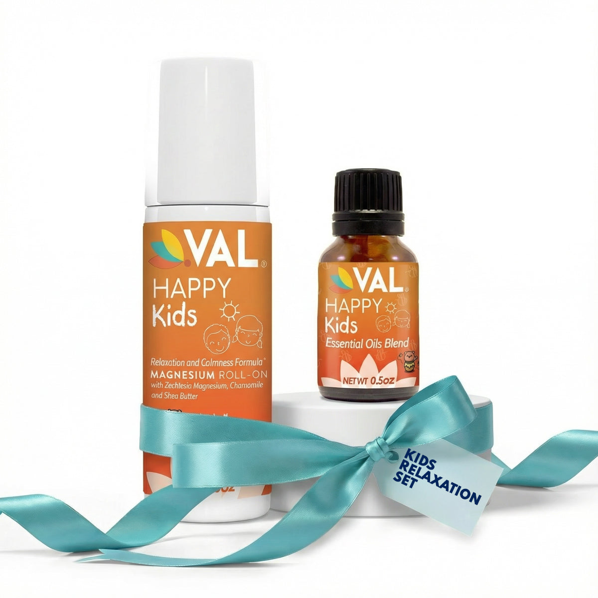 Kids Relaxation Set – Magnesium Roll-On & Calmness Essential Oil Blend | VAL Happy Kids