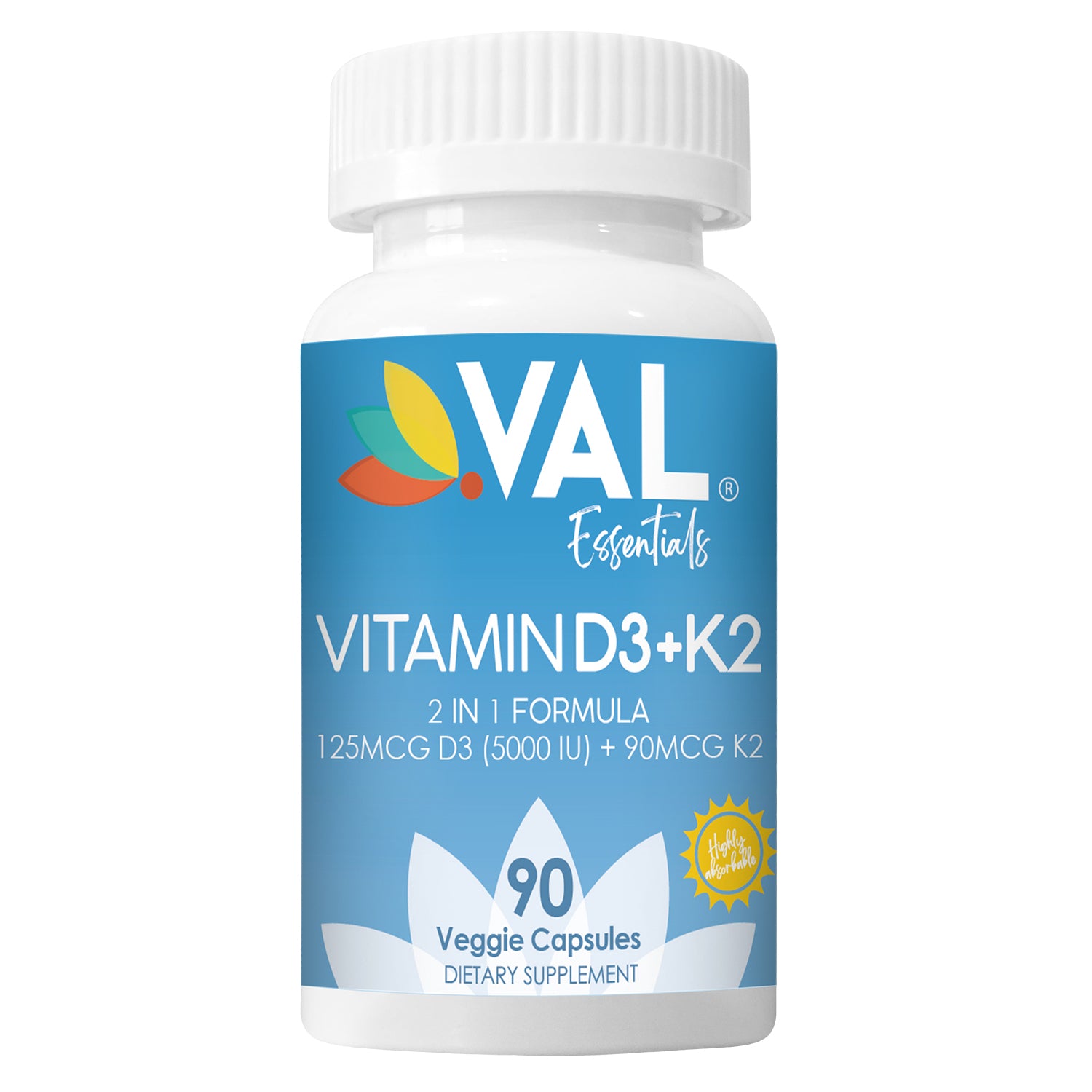 D3+K2 supplement for immune health and bone support – 90 capsules