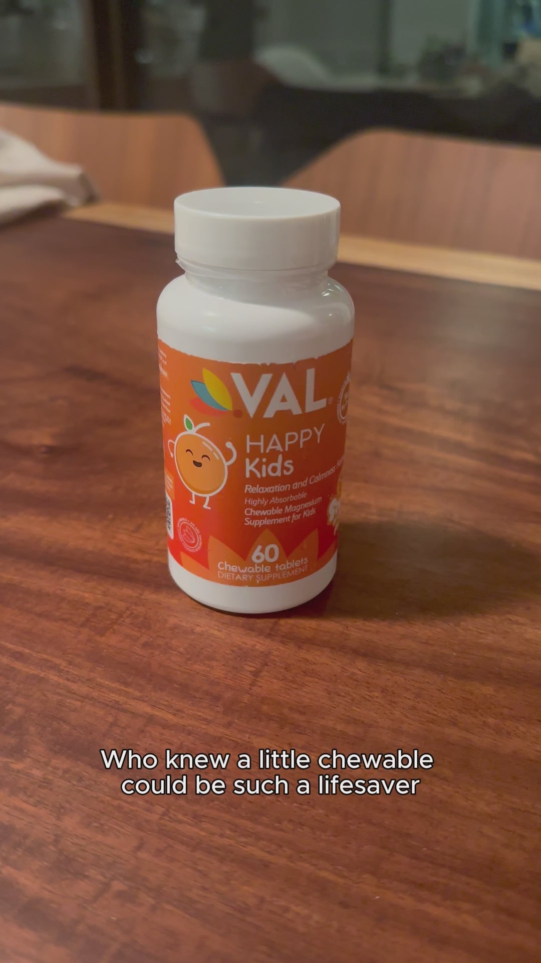 VAL Happy Kids Chewable Magnesium Supplement for Kids – Relaxation and Calm Formula | 60 Chewable Tablets