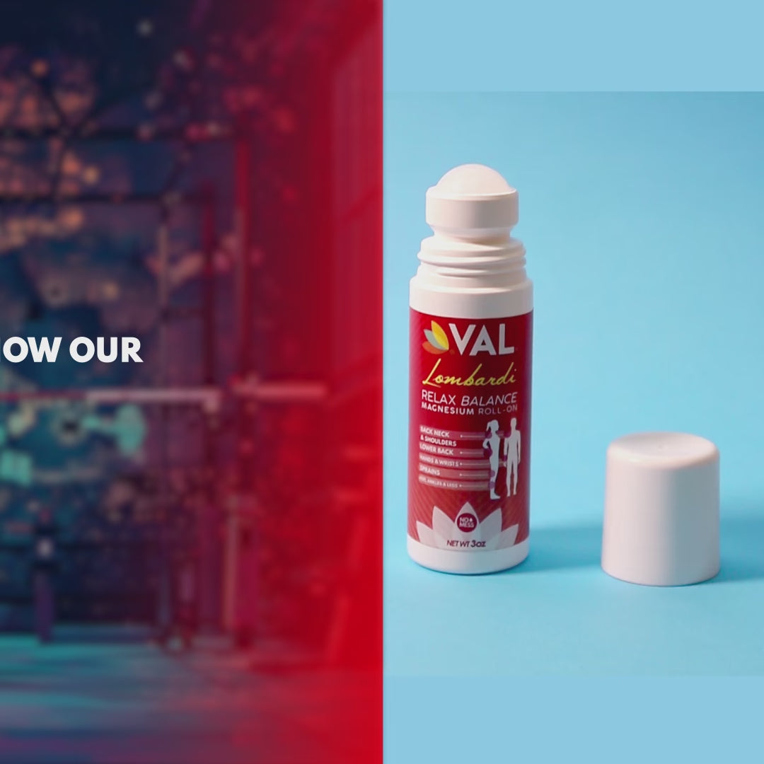 Magnesium Roll-On for Muscle & Joint Relief | Fast-Acting Zechstein Magnesium with Arnica & Menthol & Herbal Extracts | 3 oz | VAL Lombardi