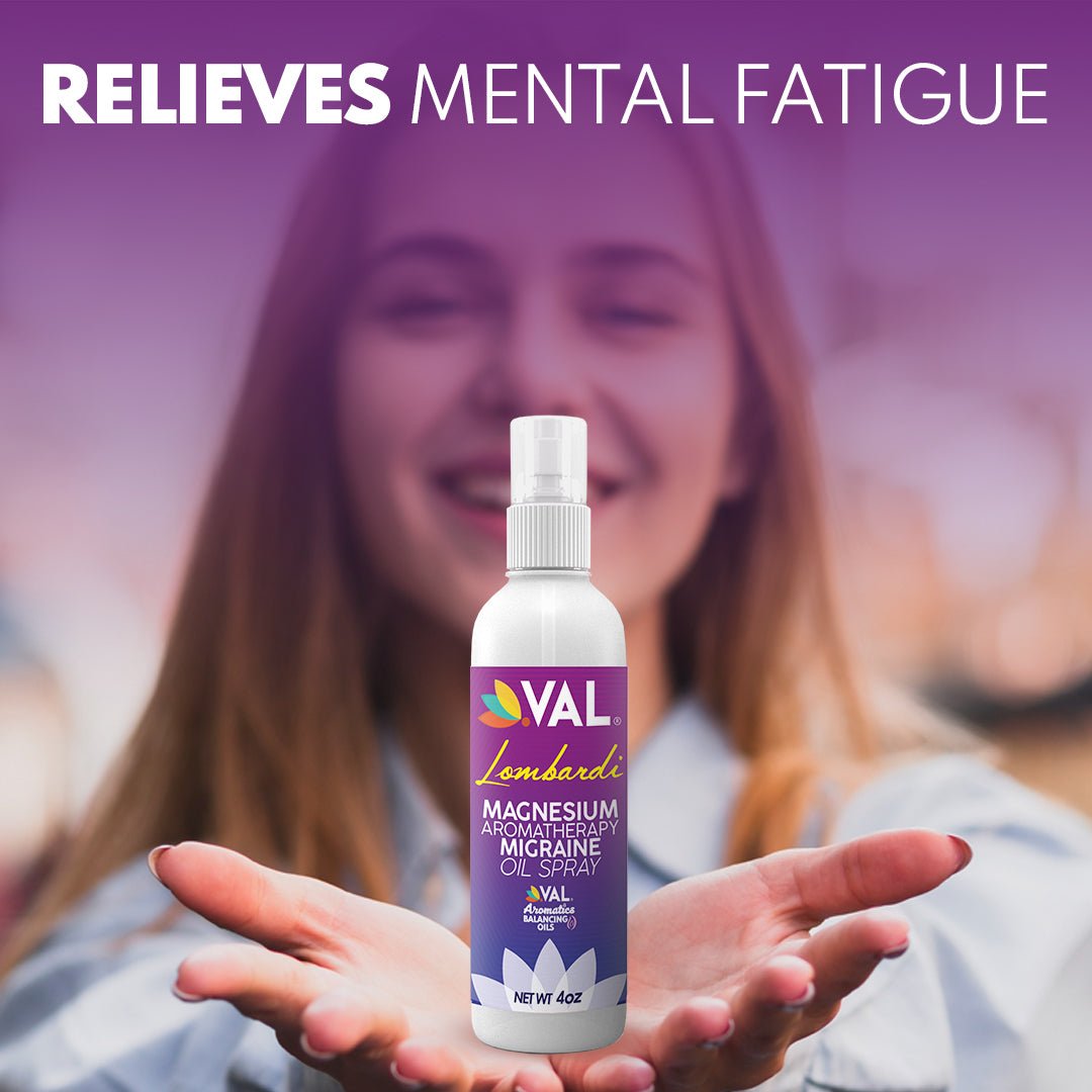 VAL Lombardi Migraine Relief Magnesium Spray with Relaxant Oils - 4oz - Val Supplements