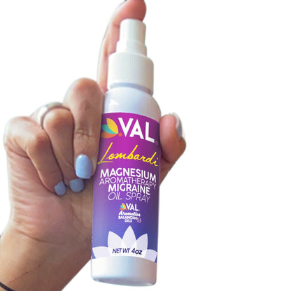 VAL Lombardi Migraine Relief Magnesium Spray with Relaxant Oils - 4oz - Val Supplements